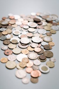 gold and silver round coins